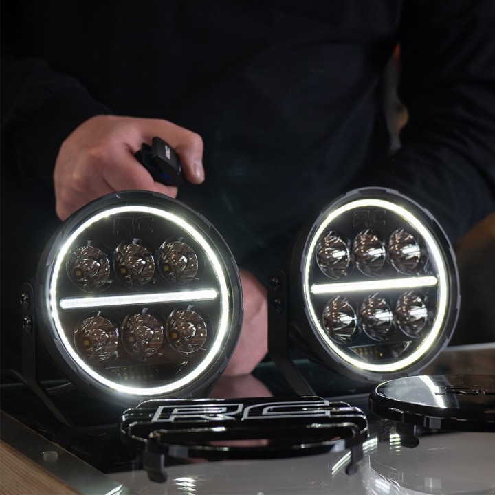 Lampy LED 6,5" okrągłe Białe/Amber DRL Rough Country