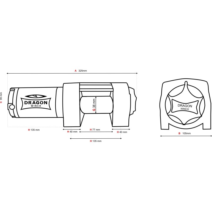 Electric Winch Dragon Winch DWM 3500 ST - Power 12V