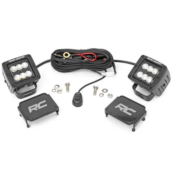 Lampy LED 2" kwadratowe flood Rough Country | Szekla4x4