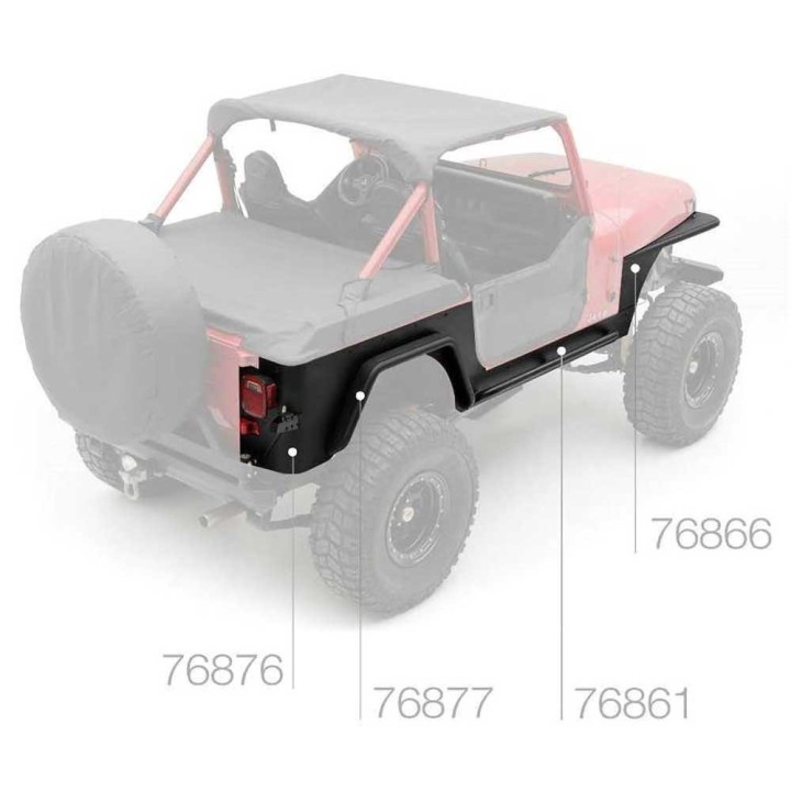 Poszerzenia błotników tył do Wrangler YJ | Szekla4x4