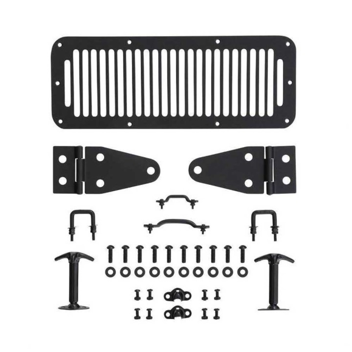 Black steel hood accessory kit Smittybilt | Szekla4x4