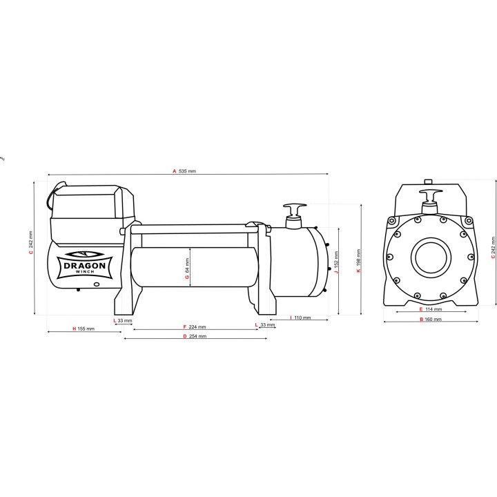 Dragon Winch DWM 10000 HD S Wyciągarka 12V z liną syntetyczną - ujęcie 12