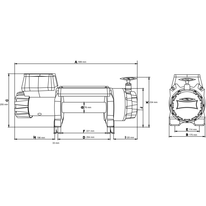 Electric Winch DWH 12000 HD Dragon Winch - Synthetic Rope