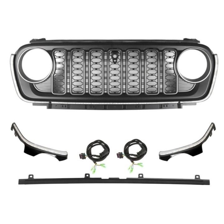 Grille with LED strip and camera opening OFD | Szekla4x4