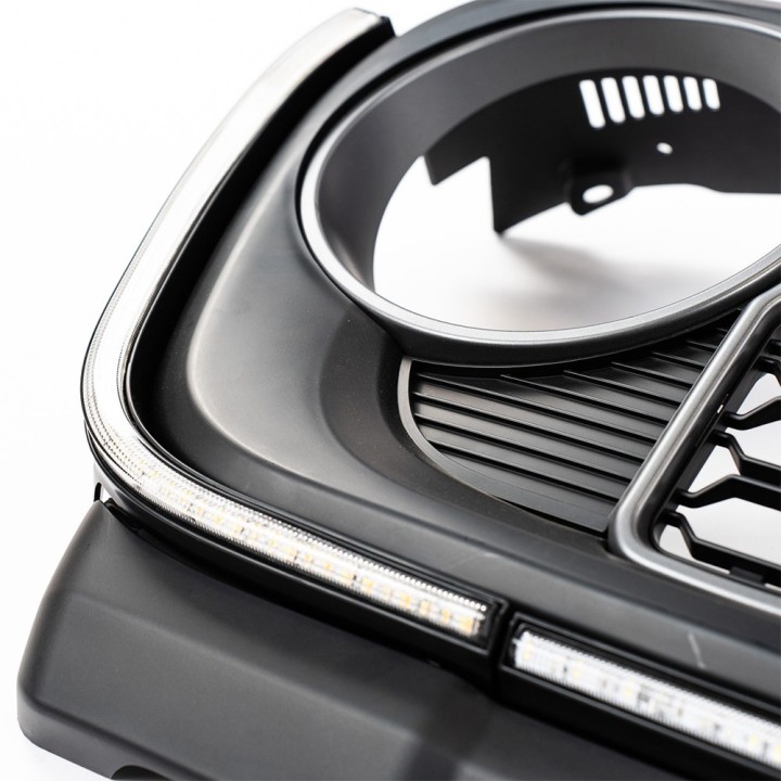 Grille with LED strip and camera opening OFD | Szekla4x4