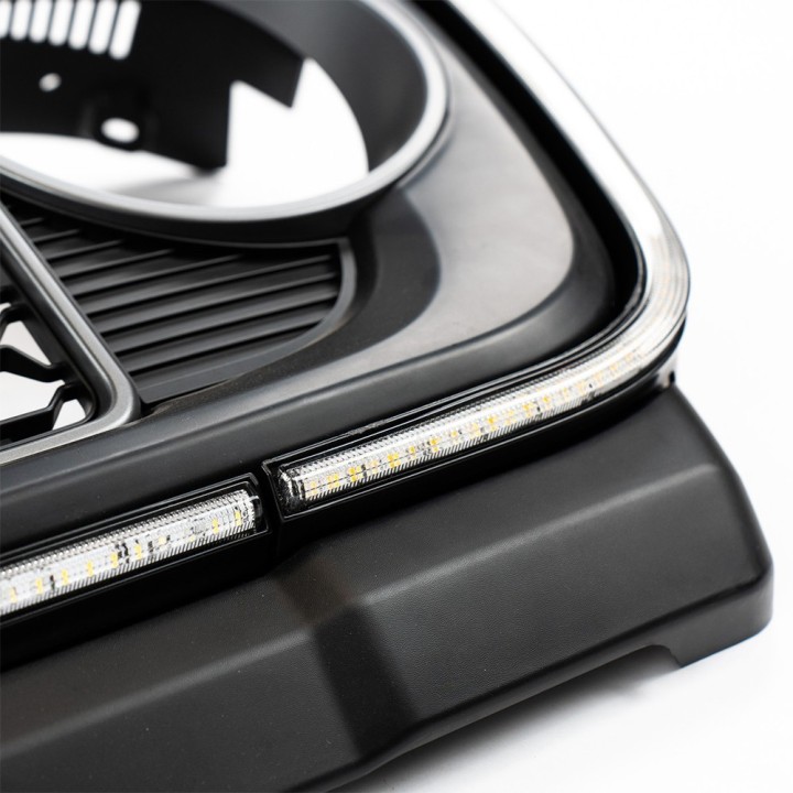 Grille with LED strip and camera opening OFD | Szekla4x4