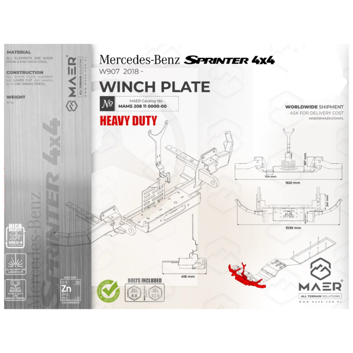 Płyta pod wyciągarkę Heavy Duty – Szekla4x4, Warszawa