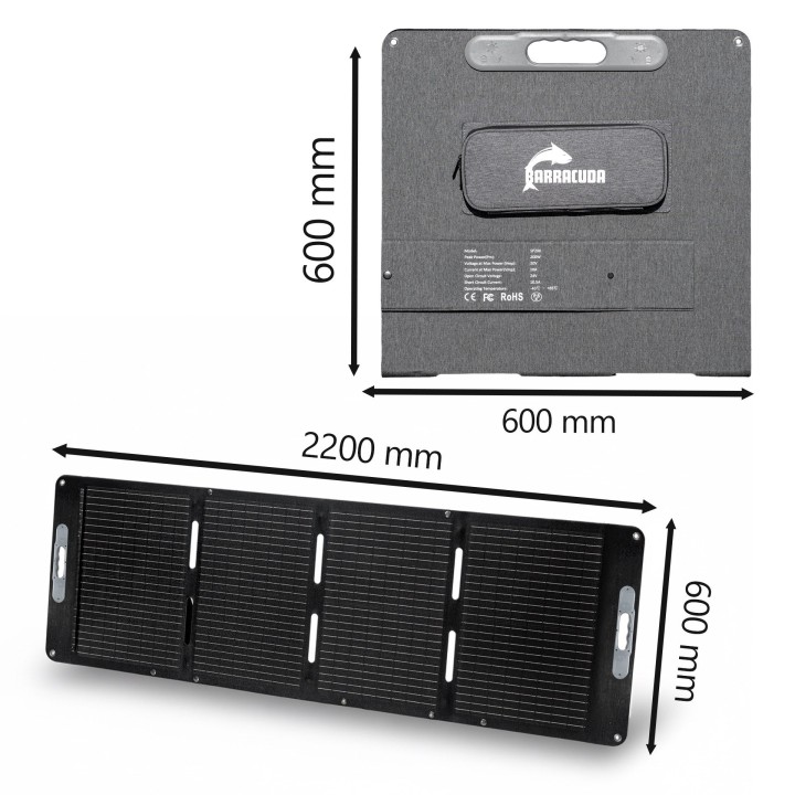 Panel solarny składany Barracuda BSP200 200W — Barracuda