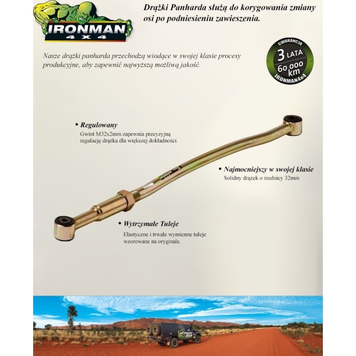 Przedni regulowany drążek panharda Ironman 4x4 PANHARD008