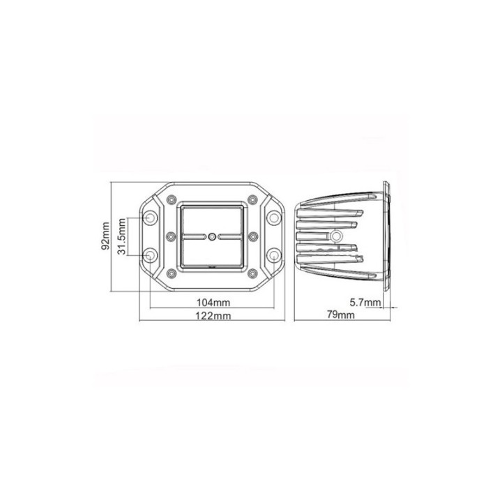 Lampa LED 4x3W Habita z uchwytami montażowymi do zabudowy w zderzak