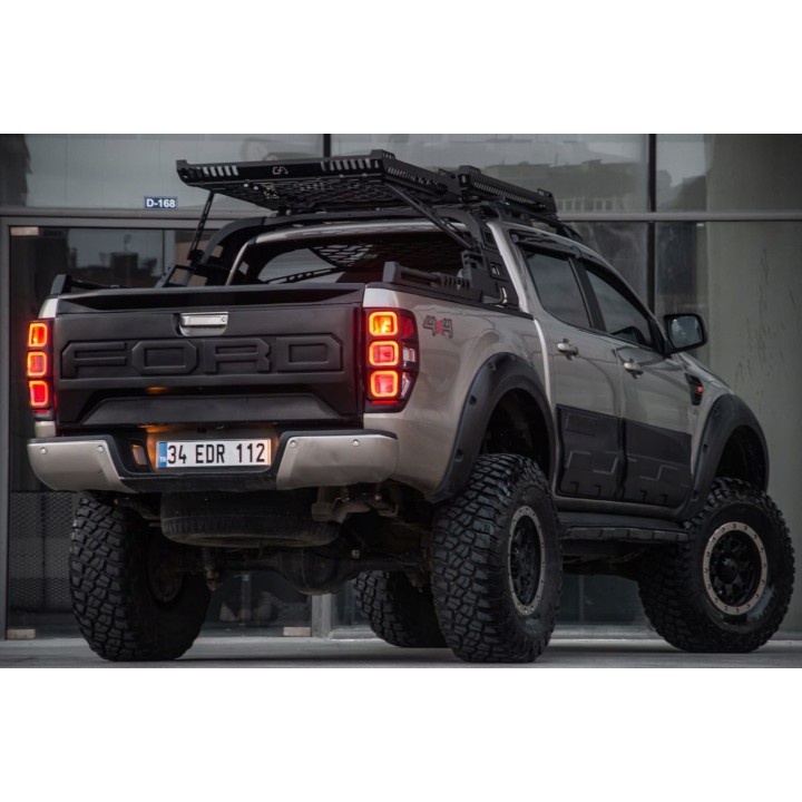 Listwy drzwi JUMBO Ford Ranger 2012-2022 — powiększone, ABS, czarny mat - ujęcie 3