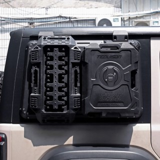 Panel szyby bocznej lewy z kanistrem i trapem Jeep JLU