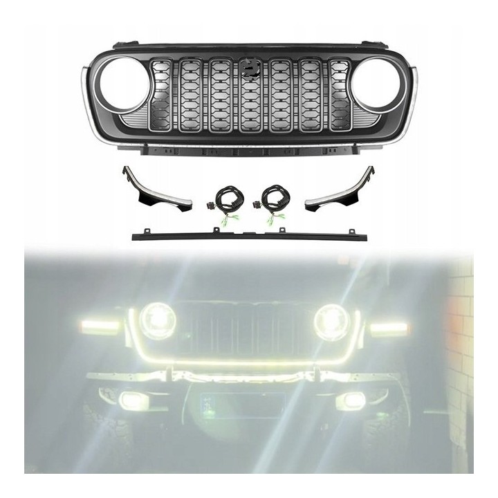 Grill LED Jeep Wrangler JL i Gladiator JT bez kamery