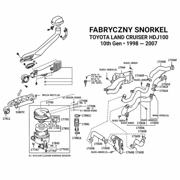 Snorkel Snakeman 4WD Toyota Land Cruiser HZJ105 SNS100B