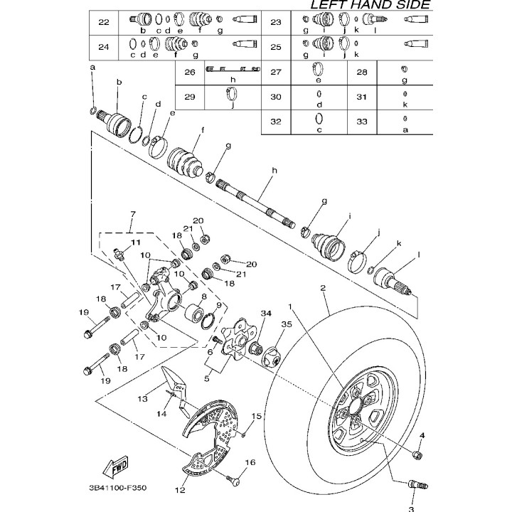 Yamaha 5KM-23448-00-00 sworzeń piasty