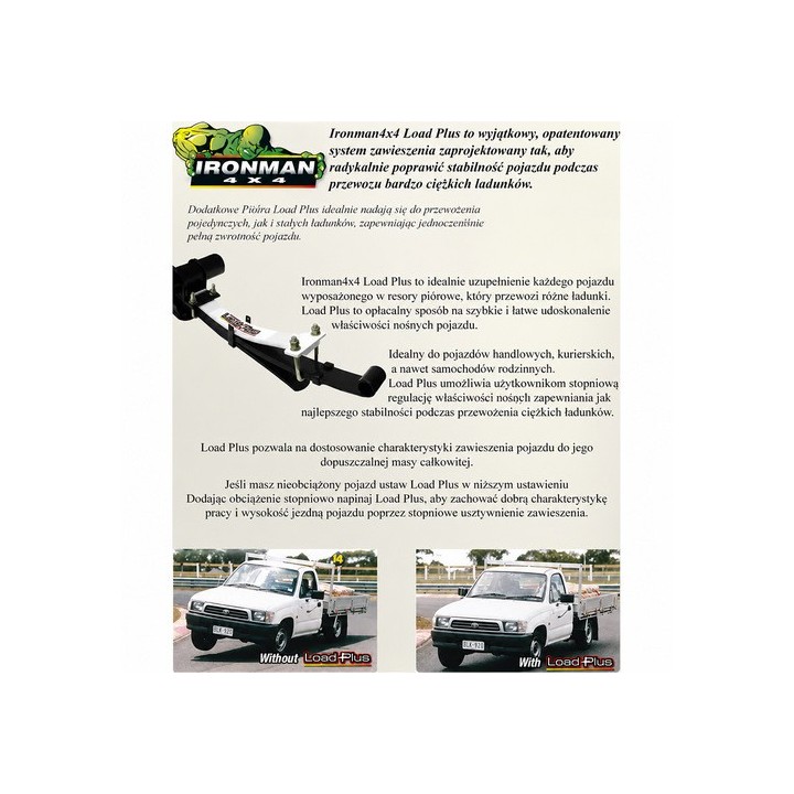 Zestaw PIÓR pomocniczych IRONMAN4X4 Toyota Hilux 4X2 LP2