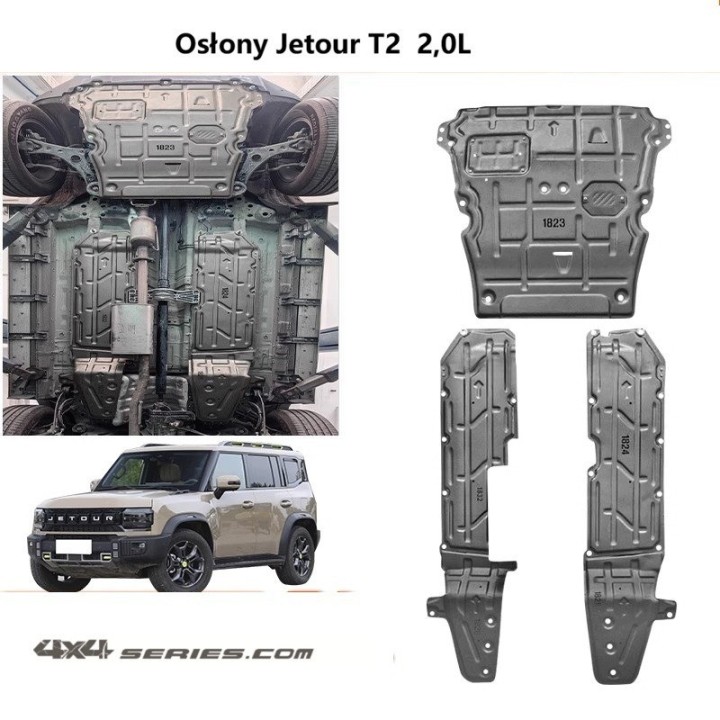 Osłony podwozia Jetour T2 2.0L — komplet 3 szt.
