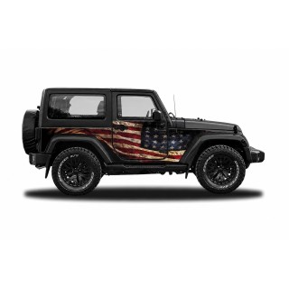 Panele ochronne 1flagUSA Wrangler JK 2D — na stałe