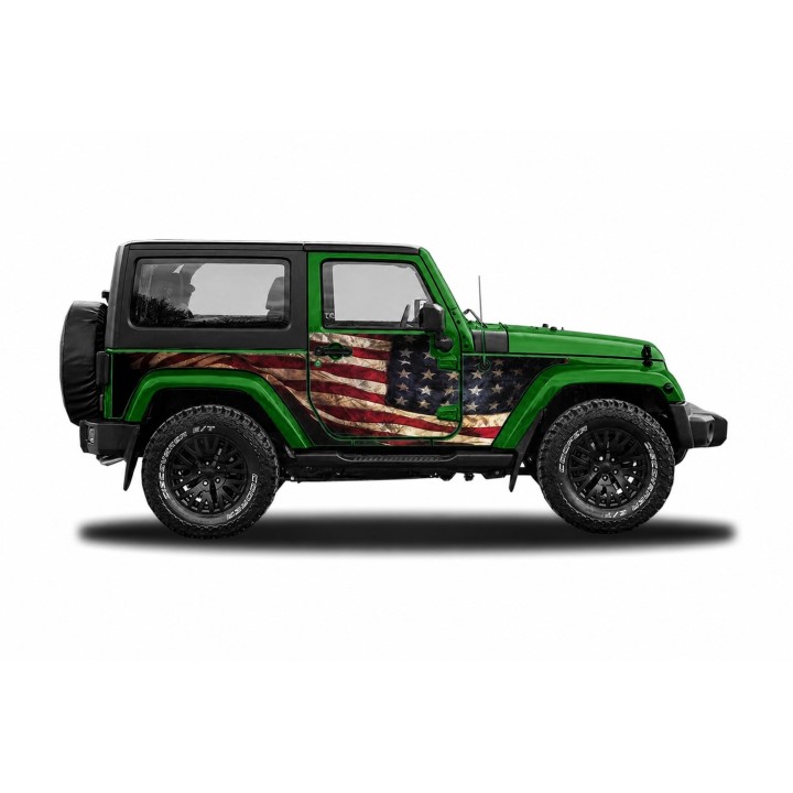 Panele ochronne 1flagUSA Wrangler JK 2D — na stałe