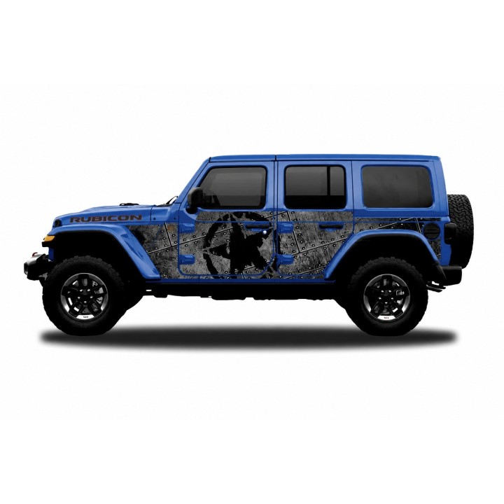 Panele ochronne Jeep Wrangler JLU 4D — wzór 29star, montaż na stałe - ujęcie 3