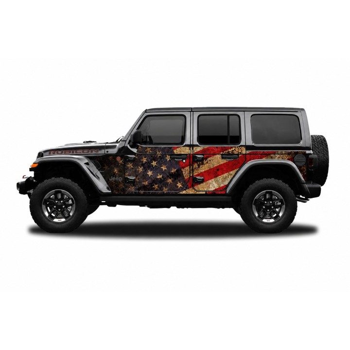 Panele ochronne 2flagUSA Wrangler JLU 4D — na stałe