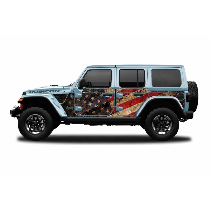 Panele ochronne 2flagUSA Wrangler JLU 4D — na stałe