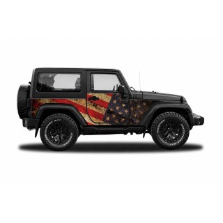 Panele ochronne 2flagUSA Wrangler JK 2D — na stałe