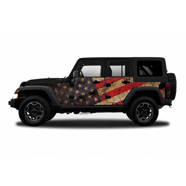 Panele ochronne 2flagUSA Wrangler JKU 4D — na stałe