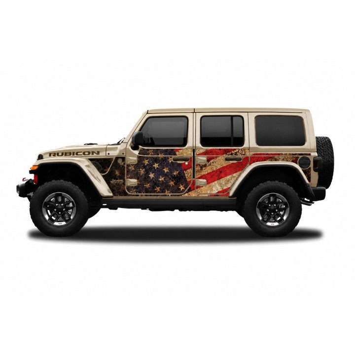 Panele ochronne 2flagUSA Wrangler JLU 4D — na stałe