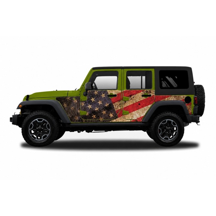 Panele ochronne 2flagUSA Wrangler JKU 4D — na stałe