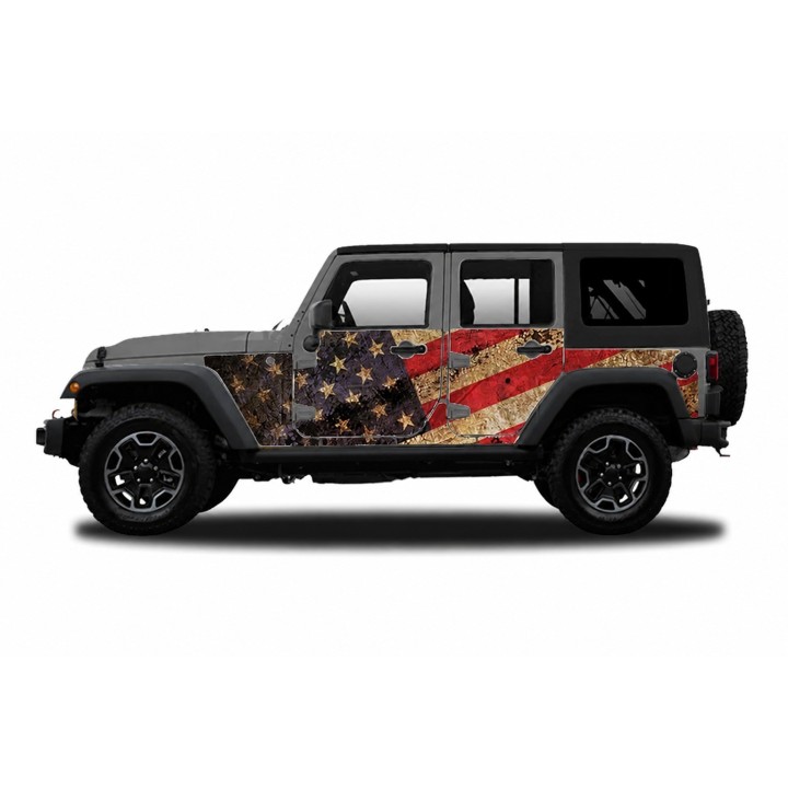 Panele ochronne 2flagUSA Wrangler JKU 4D — na stałe