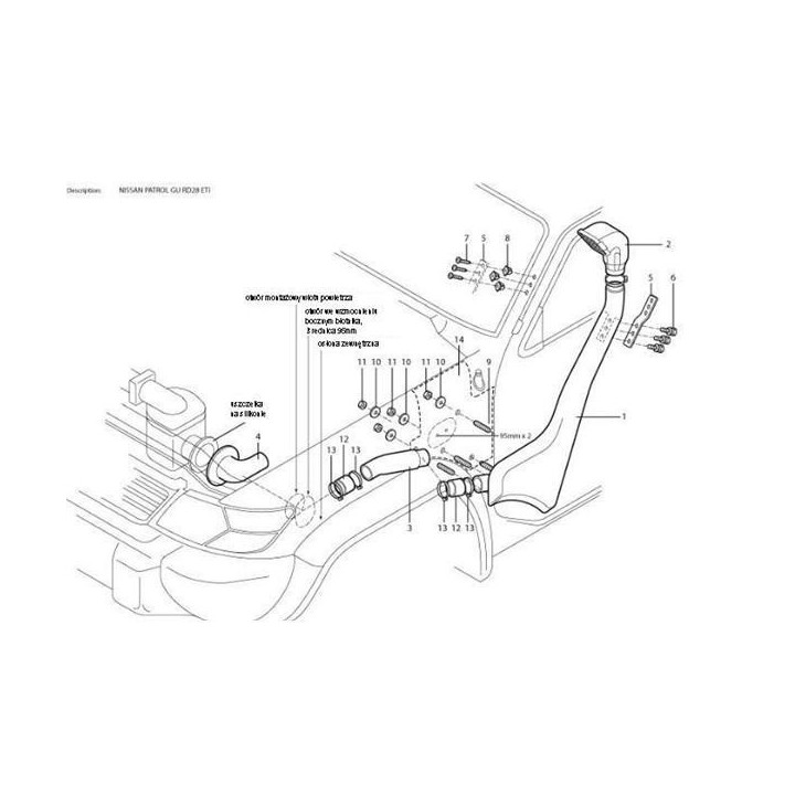 Snorkel Snakeman 4WD Nissan Patrol Y61 3.0L SNSY61D