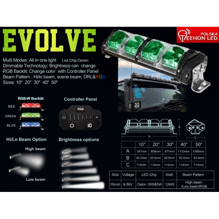Lampa adaptacyjna LED Evolve 40 RGB 496 W
