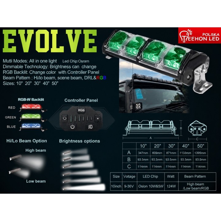 Lampa adaptacyjna LED Evolve 30 RGB 372 W