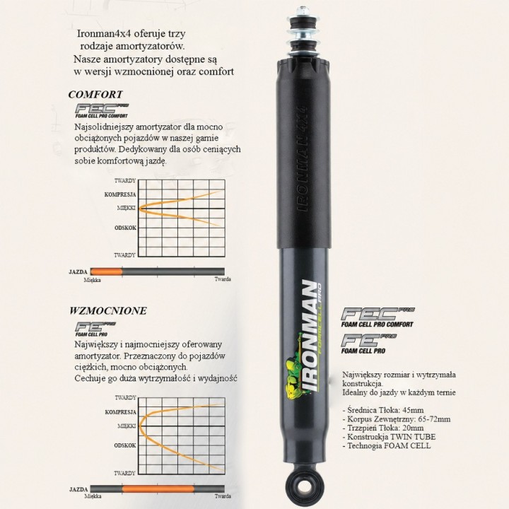 Amortyzator przedni Ironman 4x4 Foam Cell Pro 45851LFE