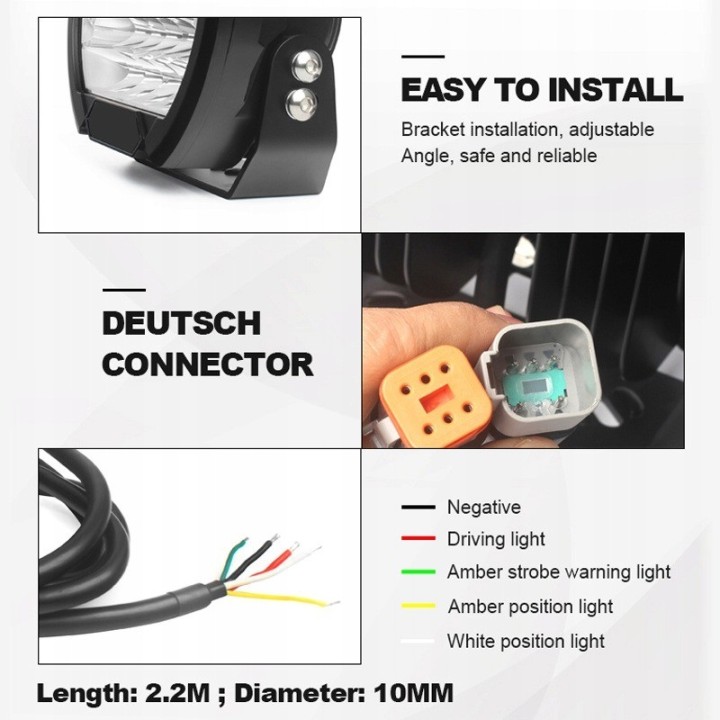 Lampa drogowa LED 4w1 150 W — DRL, strobo