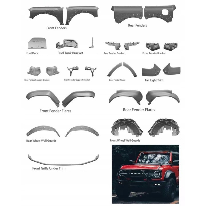 Bodykit Ford Bronco 2021+ — stylizacja na Raptor