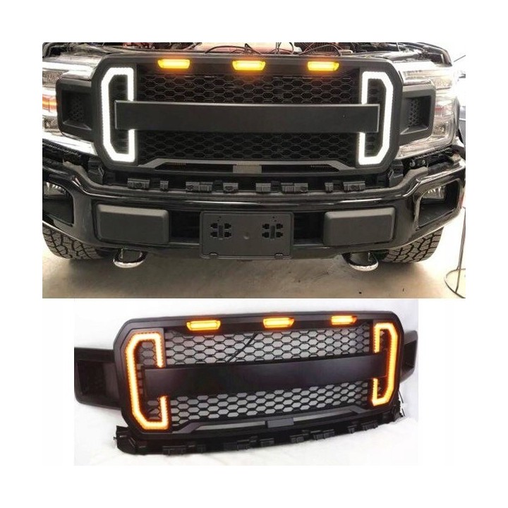Atrapa grilla z LED Ford F150 2018-2019, czarna