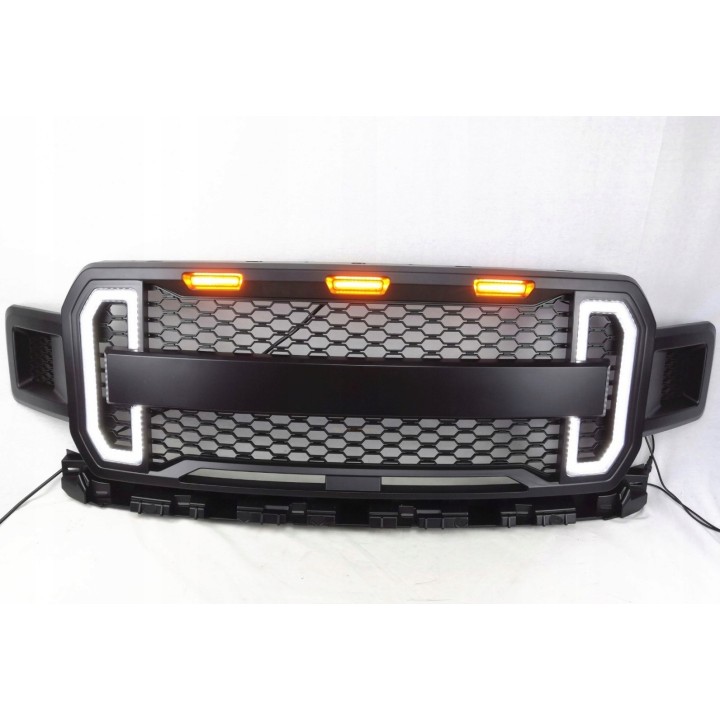 Atrapa grilla z LED Ford F150 2018-2019, czarna