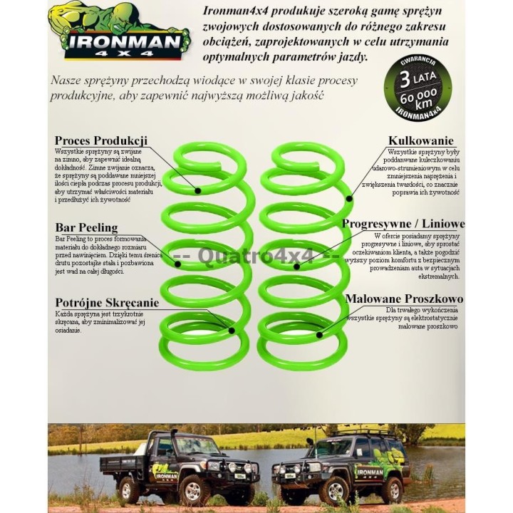 Sprężyny tylne Ironman 4x4 wzmocnione lift 2" NISS010C