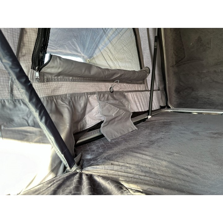 Escape VARIO 160 cm szary, czarna pokrywa – namiot dachowy