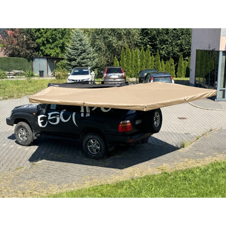 Zadaszenie FOX HD 270° 2,5m z oświetleniem LED str. pasażera Piaskowe Escape