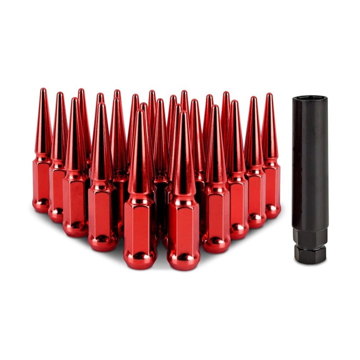 Nakrętki kół Spiked M14x1,5 czerwone 24 szt. Mishimoto
