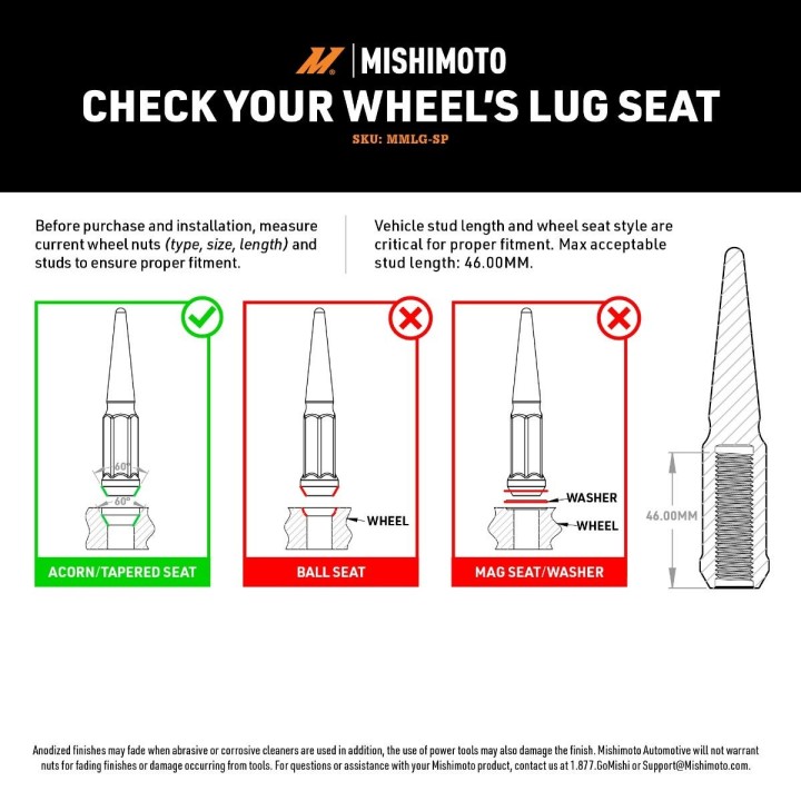 Nakrętki kół Spiked M14x1,5 czerwone 24 szt. Mishimoto