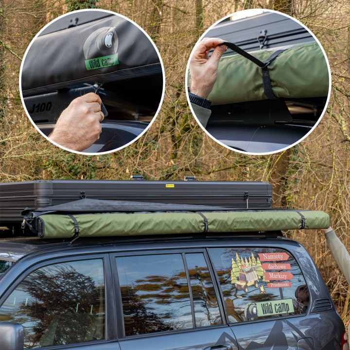 Markiza Wild Camp 2,5x3 m zielona z LED | Szekla4x4