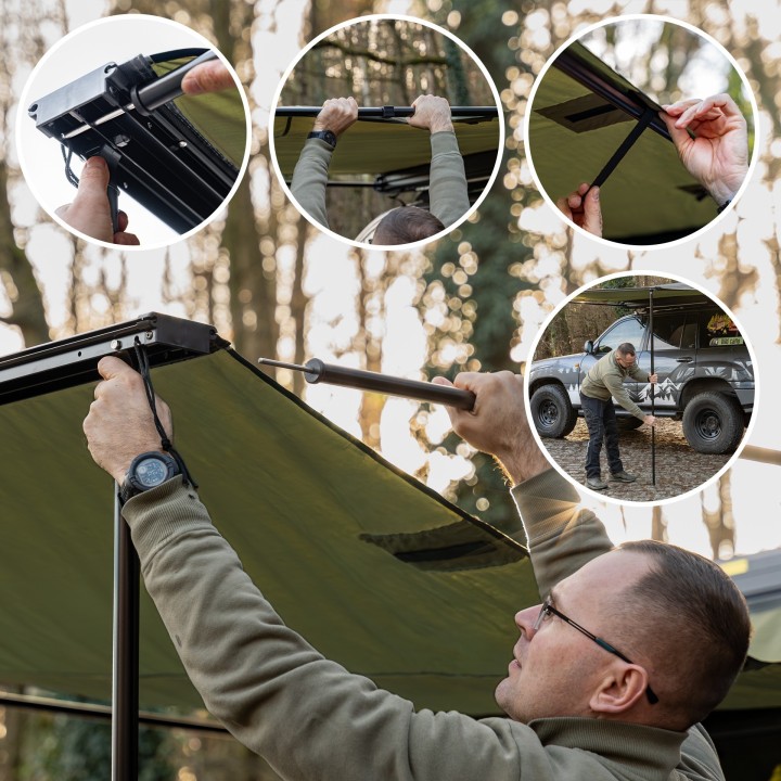 Markiza Wild Camp 2,5x3 m zielona z LED | Szekla4x4