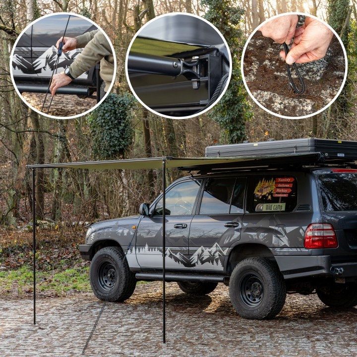 Markiza Wild Camp 2,5x3 m zielona z LED | Szekla4x4