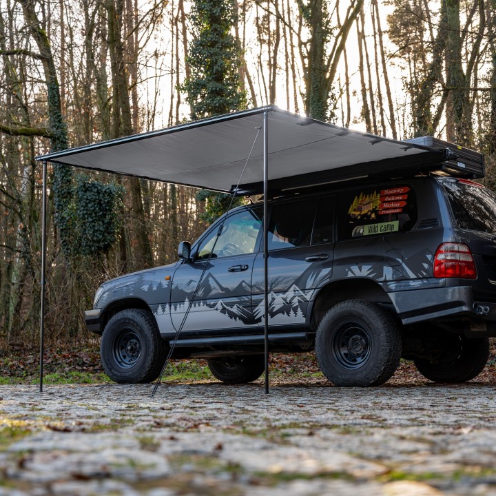 Markiza Wild Camp 2,5x2,5 m szara z LED | Szekla4x4