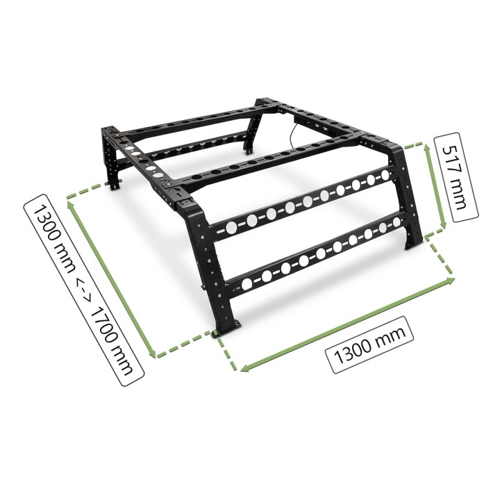 Bed Rack Wild Camp 130 cm z lampami LED na pakę | Szekla4x4