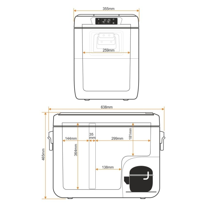 Przenośna lodówka kompresorowa Yolco KX40 Sand 34 l Dual-Zone - ujęcie 20